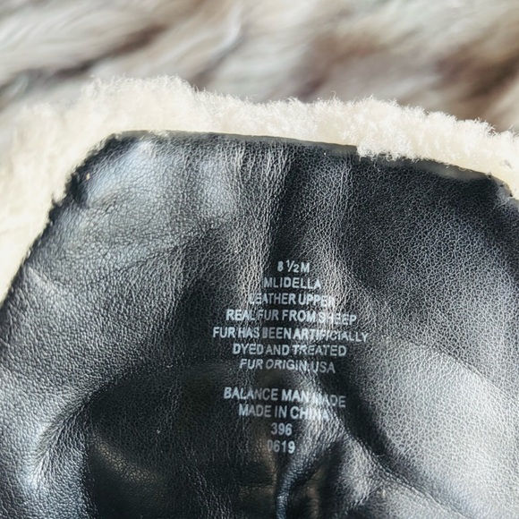 Marc Fisher LTD Idella Black Leather Shearling Boots - Picture 7 of 9